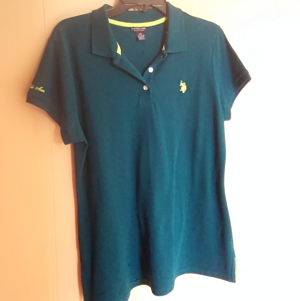 Dark green/teal U.S. Polo collar shirt